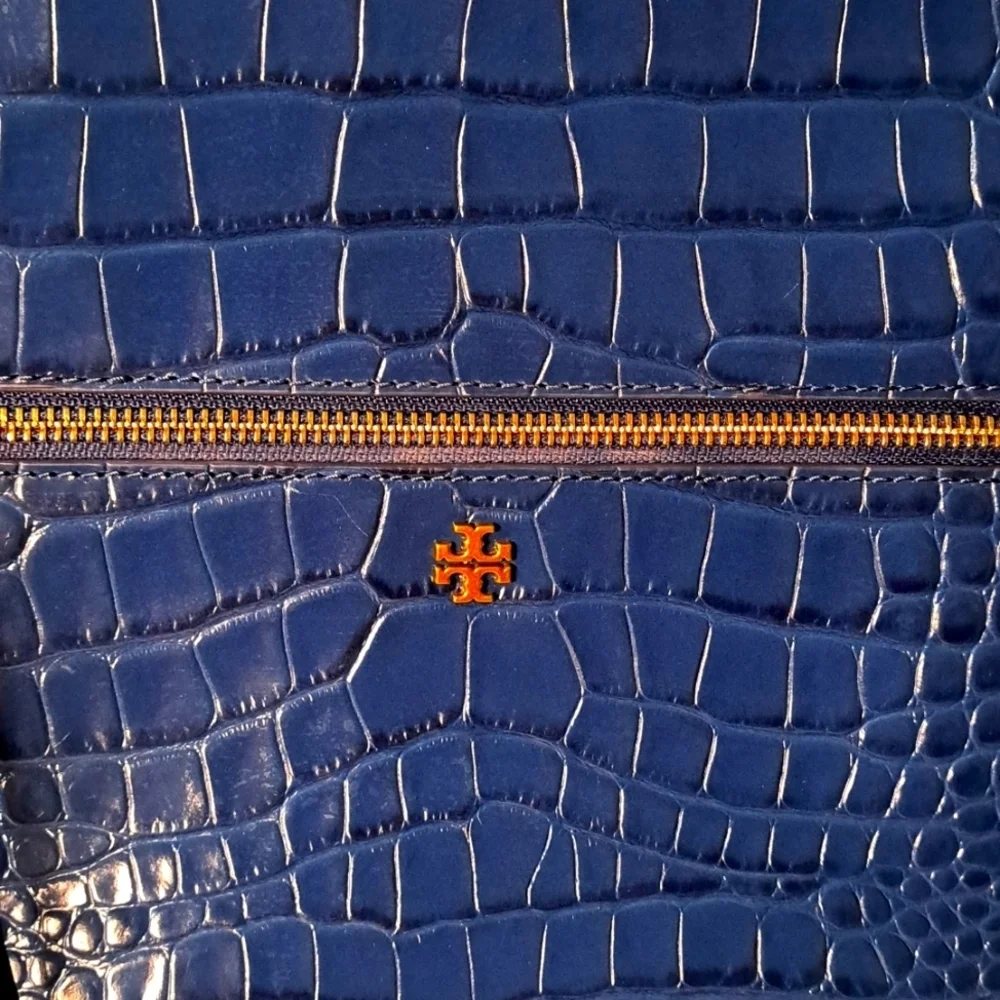 Tory Burch Croc-Embossed Backpack EUC